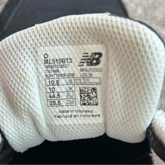 New Balance 515 Men's 10.5 Black Vibrant Orange Sneakers ML515BT3 Speckled - Picture 11 of 11